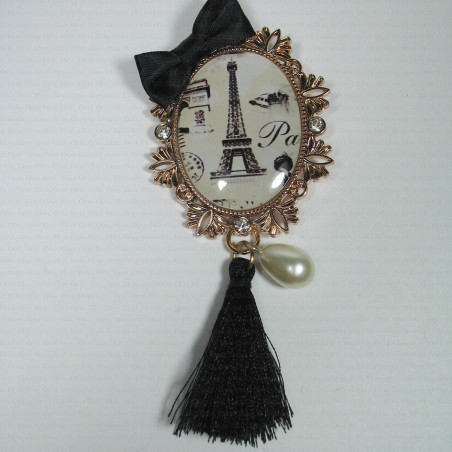 Broszka ozdobna metalowa - Paris