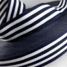 Decorative white and navy blue ribbon 25 mm/1 m no. 2106