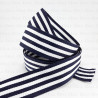 Decorative white and navy blue ribbon 25 mm/1 m no. 2106