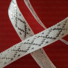 Decorative white and silver ribbon 10mm/25m 161
