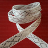 Decorative white and silver ribbon 10mm/25m 161