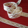 Decorative white and gold ribbon 10mm/25m 197