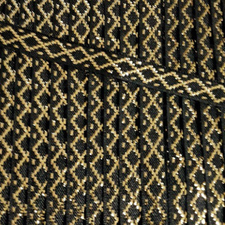Decorative black and gold ribbon 10mm/25m 247