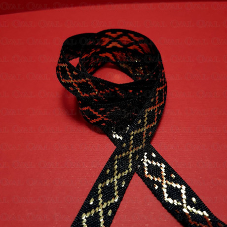 Decorative black and gold ribbon 10mm/25m 247