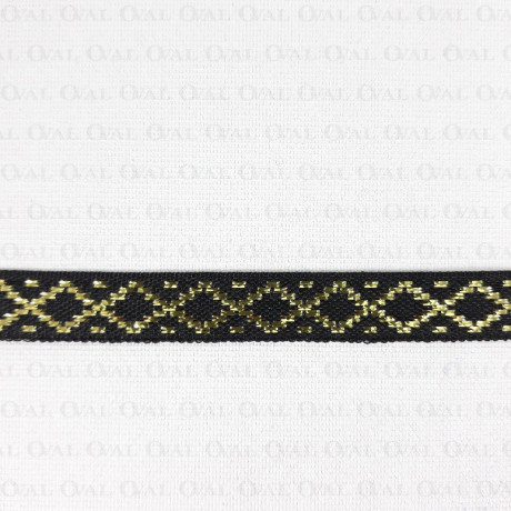 Decorative black and gold ribbon 10mm/25m 247