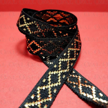 Decorative black and gold ribbon 10mm/25m 247