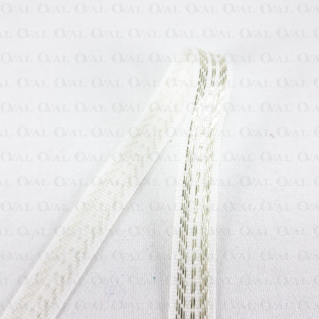 Taśma ozdobna biało złota  9mm/1m 2359