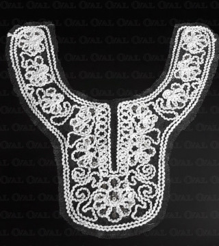 Sequin applique on tulle – 1940 neckline