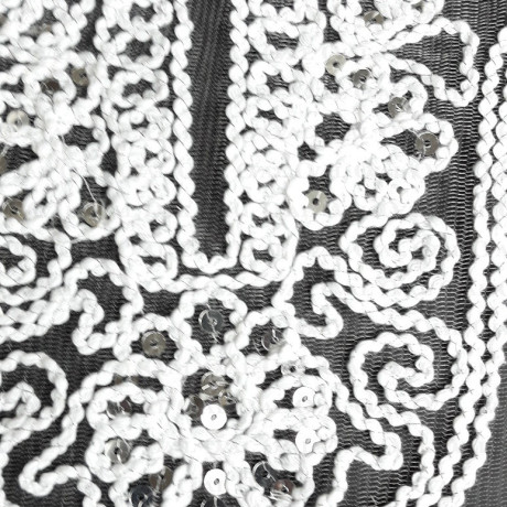 Sequin applique on tulle – 1940 neckline