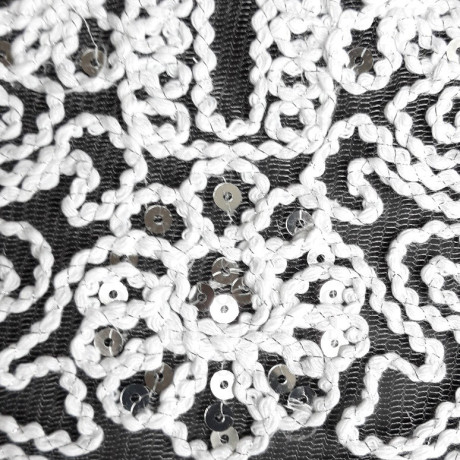 Sequin applique on tulle – 1940 neckline