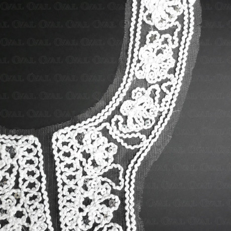 Sequin applique on tulle – 1940 neckline