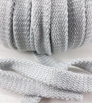 Flat grey polyester cord 12mm/50 m 3073