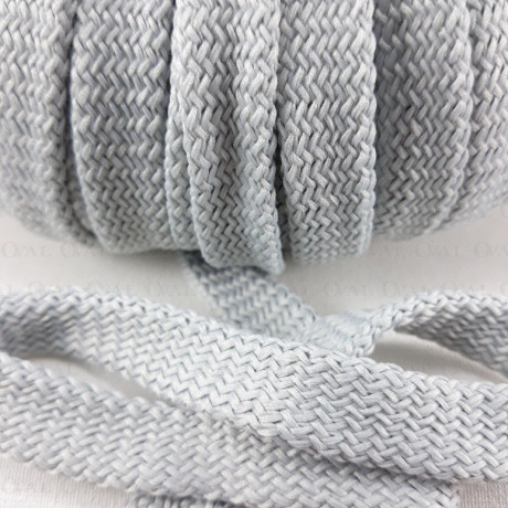 Flat grey polyester cord 12mm/50 m 3073