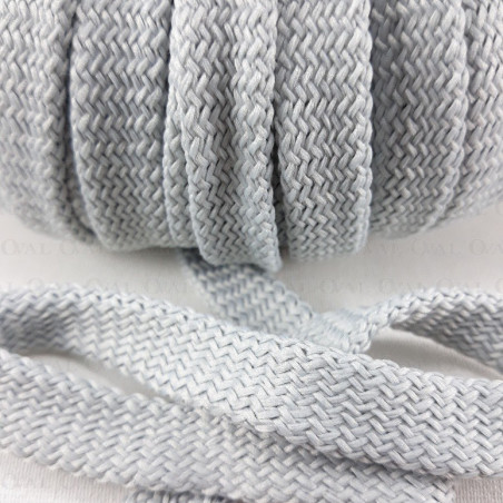 Flat grey polyester cord 12mm/50 m 3073