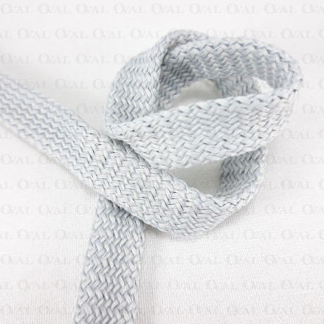 Flat grey polyester cord 12mm/50 m 3073