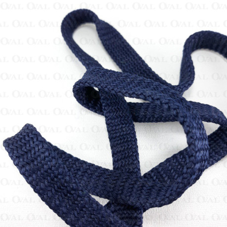 Flat navy polyester cord 12mm/50 m 3074