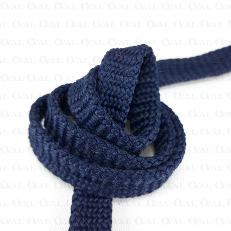 Flat navy polyester cord 12mm/50 m 3074