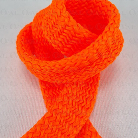 Flat polyester cord sharp orange 12mm/50 m 3075