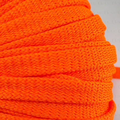 Flat polyester cord sharp orange 12mm/50 m 3075