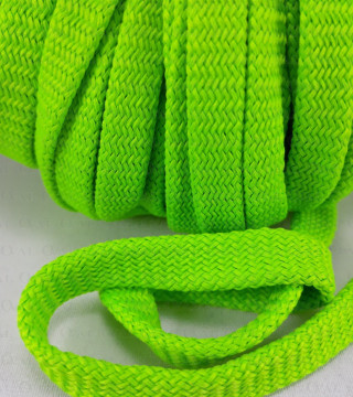 Flat polyester cord sharp green 12mm/50 m 3076