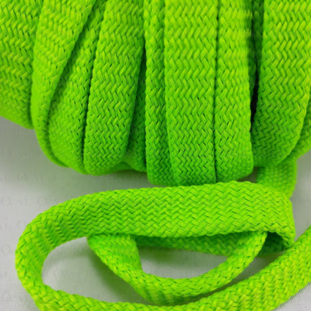 Flat polyester cord sharp green 12mm/50 m 3076