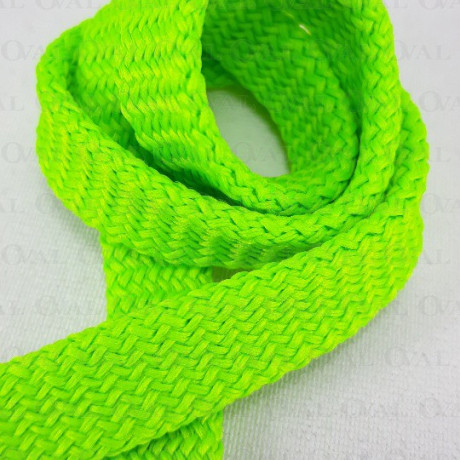 Sznurek poliestrowy płaski ostra zieleń  12mm/50 m 3076