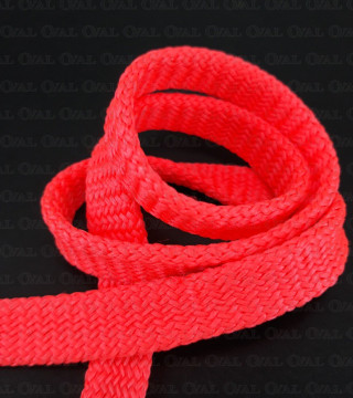 Sznurek poliestrowy płaski ostry róż  12mm/50 m 3077