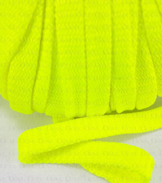 Flat polyester cord sharp yellow-green 12mm/50m 3078