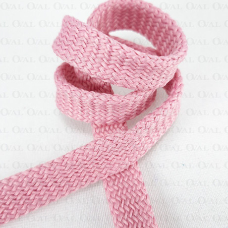 Sznurek poliestrowy płaski brudny róż  12mm/50 m 3079