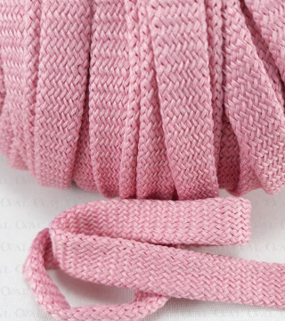 Flat polyester cord dirty pink 12mm/50m 3079