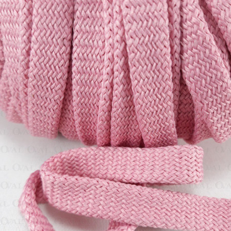 Flat polyester cord dirty pink 12mm/50m 3079