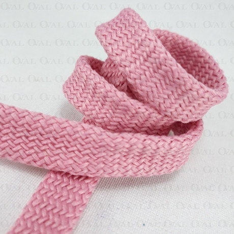 Flat polyester cord dirty pink 12mm/50m 3079