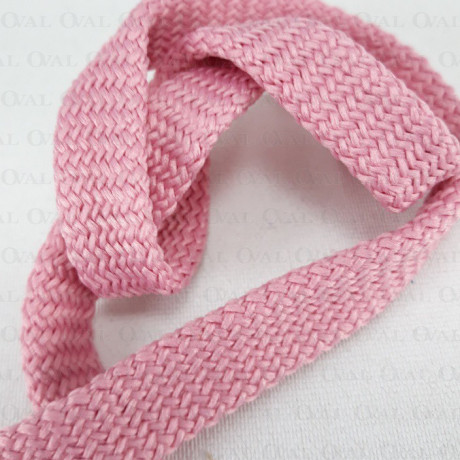 Flat polyester cord dirty pink 12mm/50m 3079