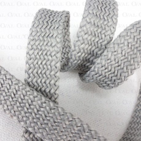 Flat grey polyester cord 12mm/50 m 3080
