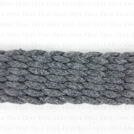 Braided cotton tape 30mm/1m grey 3085