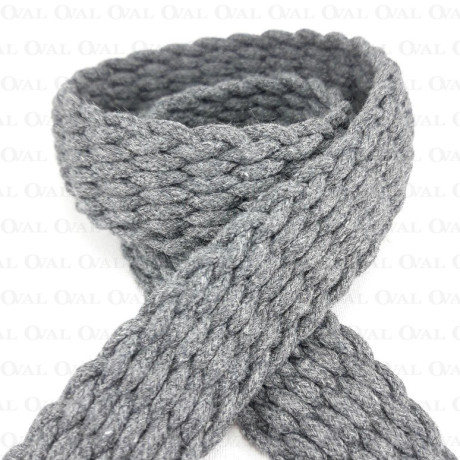 Braided cotton tape 30mm/1m grey 3085