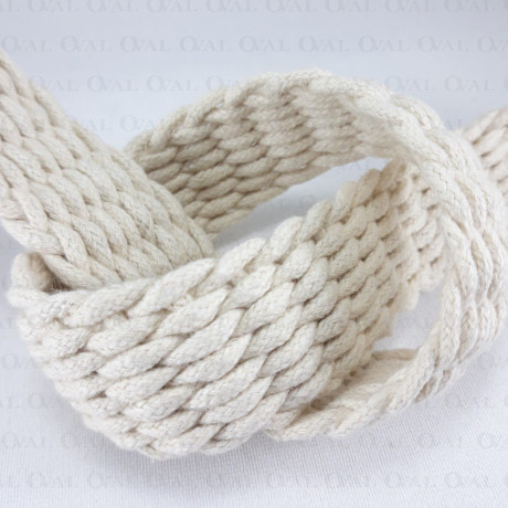 Braided cotton tape 30mm/1y natural beige 3086