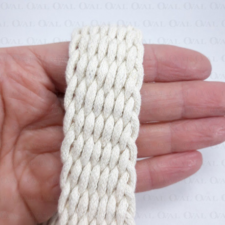 Taśma pleciona bawełniana  30mm/1m  naturalny beż  3086