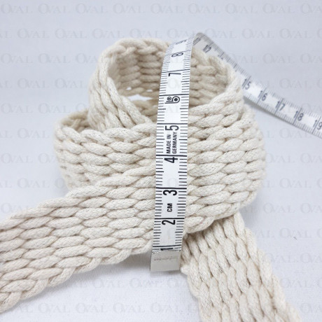 Taśma pleciona bawełniana  30mm/1m  naturalny beż  3086