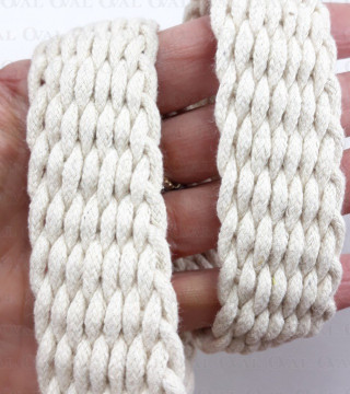 Taśma pleciona bawełniana  30mm/1m  naturalny beż  3086