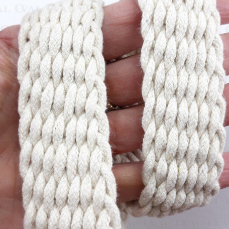 Braided cotton tape 30mm/1y natural beige 3086