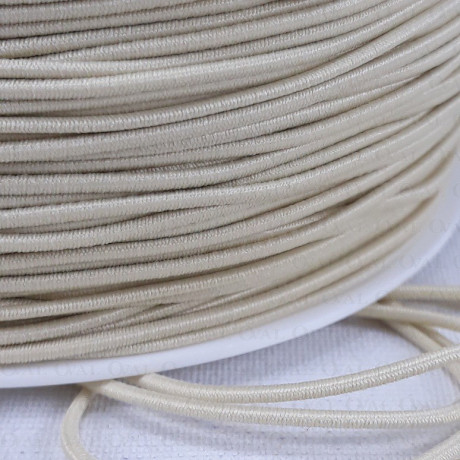 Round beige elastic 1mm 5 or 50m 518