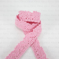 Koronka bawełniana róż 12mm/1 lub 25yard 3137 Koronka bawełniana róż 12mm/1 lub 25yard 3137