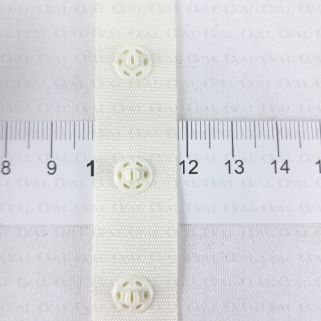 Ecru tape snap fasteners SET no. 3145