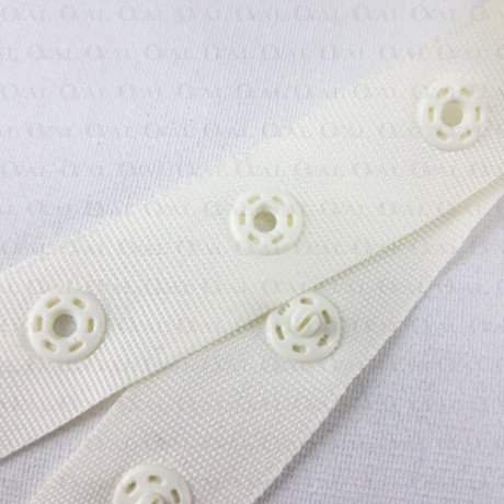 Ecru tape snap fasteners SET no. 3145