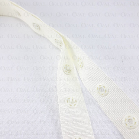 Ecru tape snap fasteners SET no. 3145