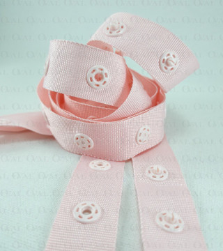 Zatrzaski na taśmie róż KOMPLET   nr 3145