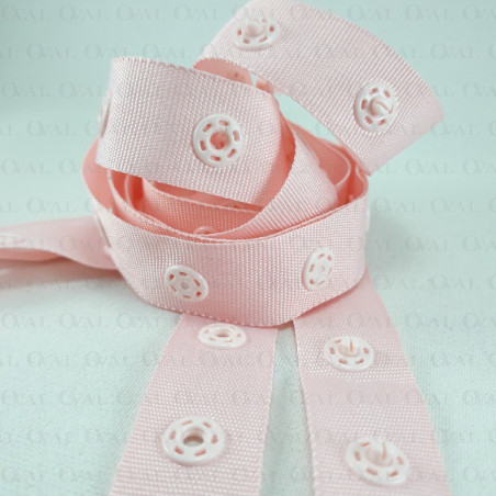Pink snap fasteners on tape SET no. 3146
