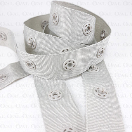 Zatrzaski na taśmie szare KOMPLET   nr 3147