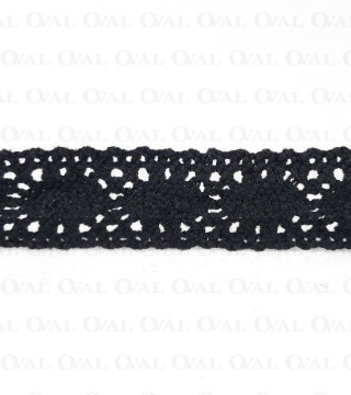 Koronka bawełniana 30mm /1yard czerń 3150